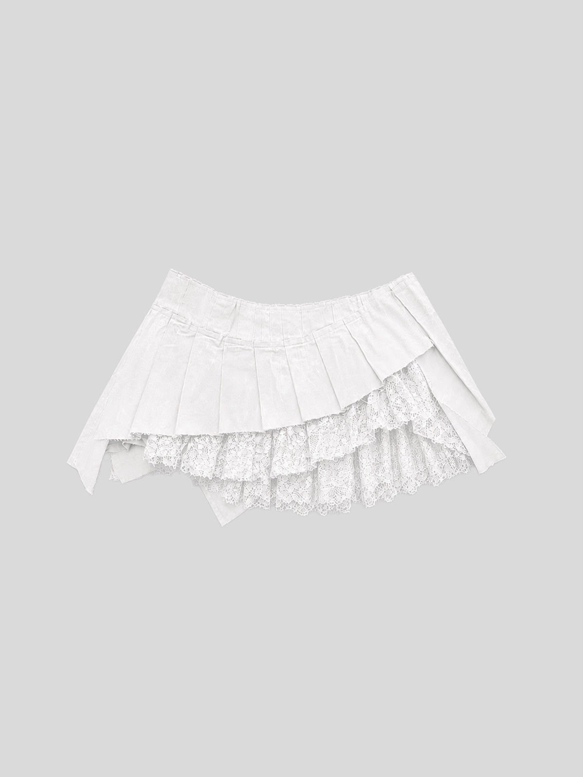Morphos Deconstructed Lace Skirt - White