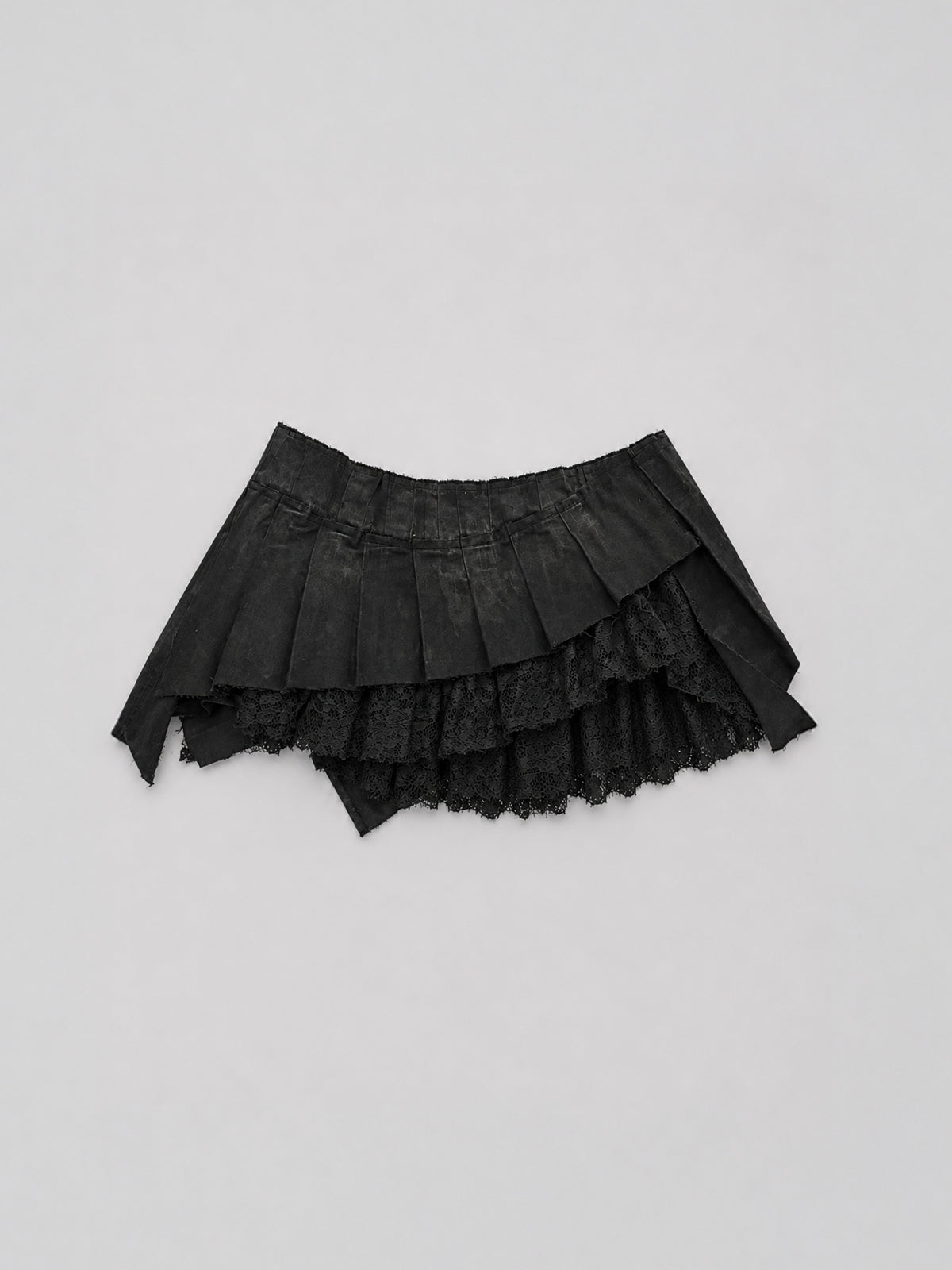 Morphos Deconstructed Lace Skirt - Black